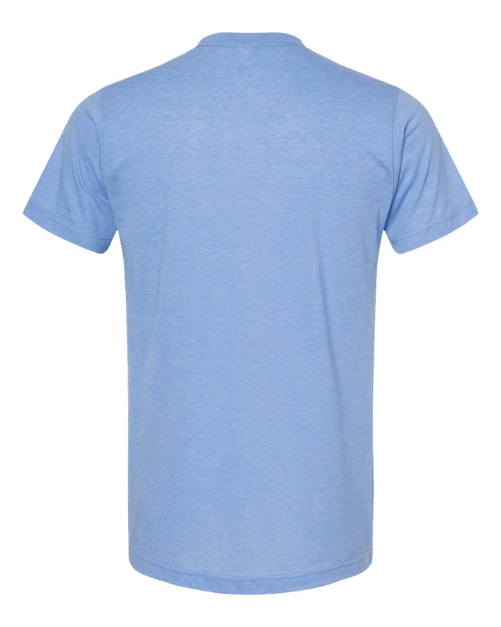 Rear View of Heather Athletic Blue Poly-Rich T-Shirt - 241