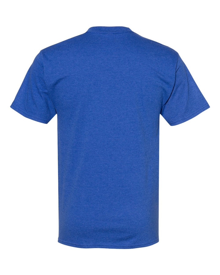 Rear View of Heather Blue Beefy-T® T-Shirt - 5180