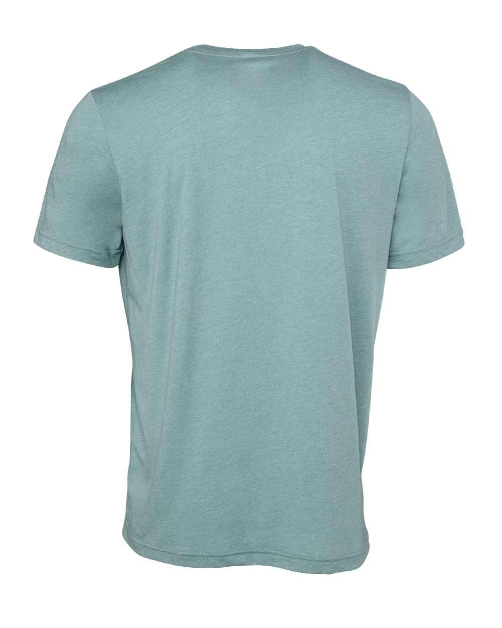 Rear View of Heather Blue Lagoon CVC Jersey Tee - 3001CVC