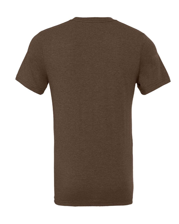 Rear View of Heather Brown CVC Jersey Tee - 3001CVC
