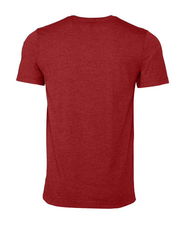 Rear View of Heather Canvas Red CVC Jersey Tee - 3001CVC