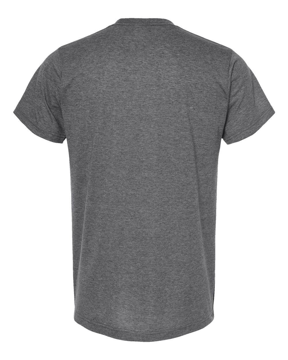 Rear View of Heather Charcoal Poly-Rich T-Shirt - 241