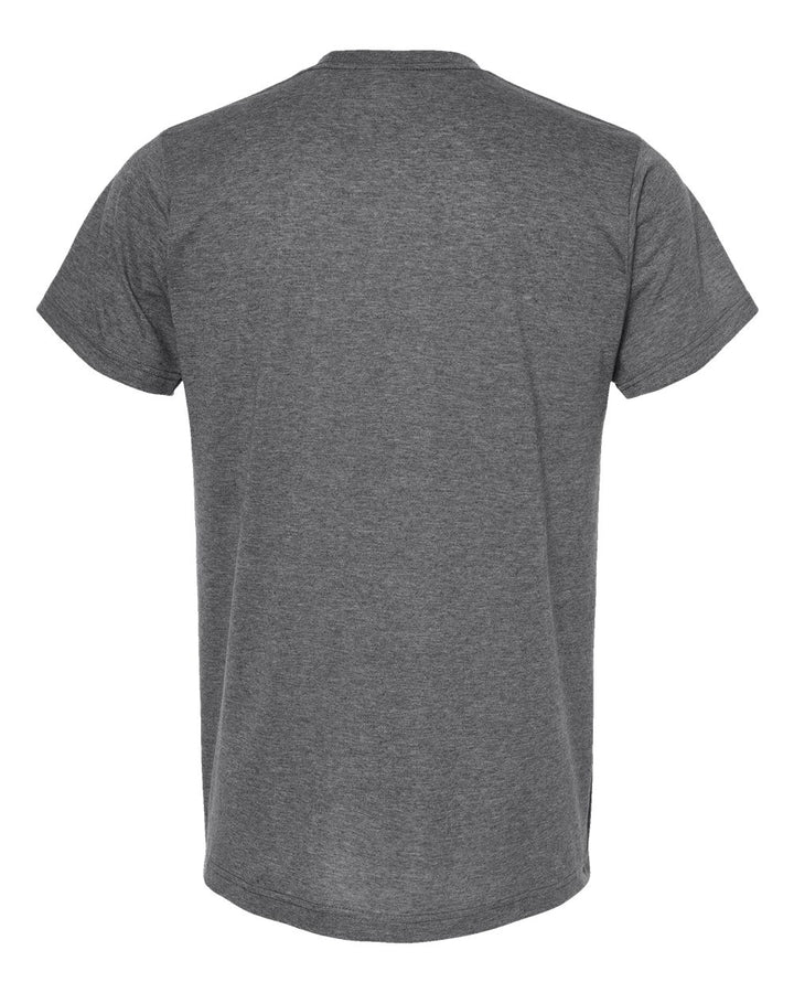 Rear View of Heather Charcoal Poly-Rich T-Shirt - 241