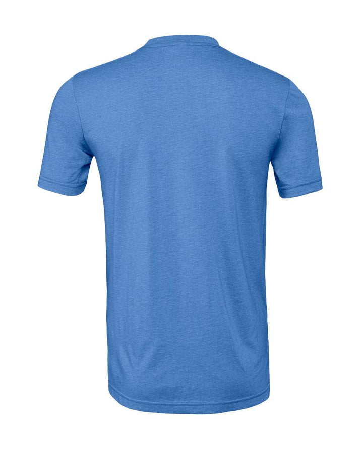 Rear View of Heather Columbia Blue CVC Jersey Tee - 3001CVC