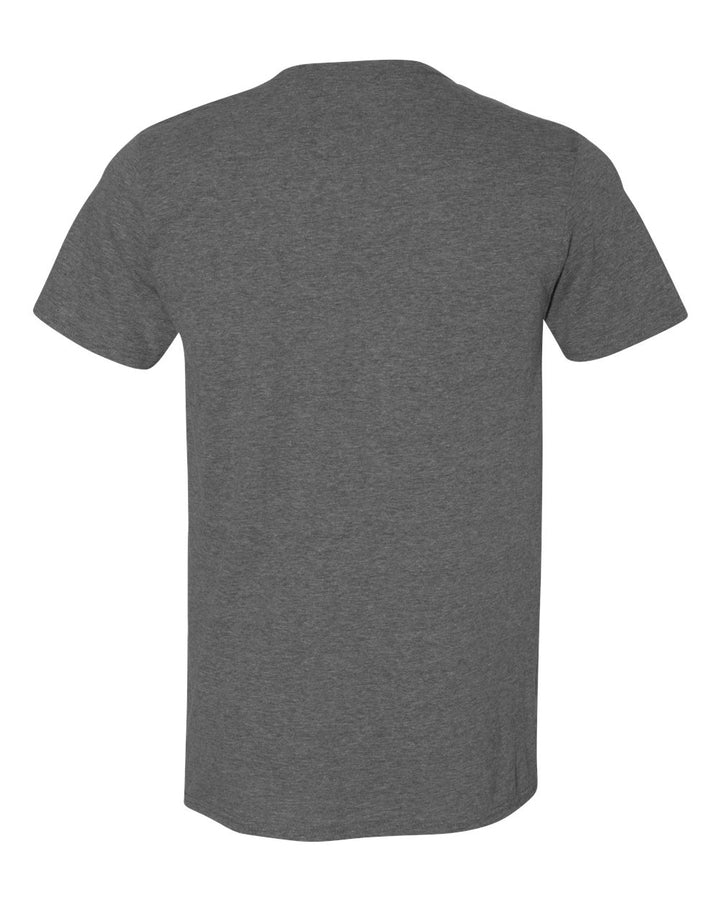 Rear View of Heather Dark Grey Softstyle® T-Shirt - 64000
