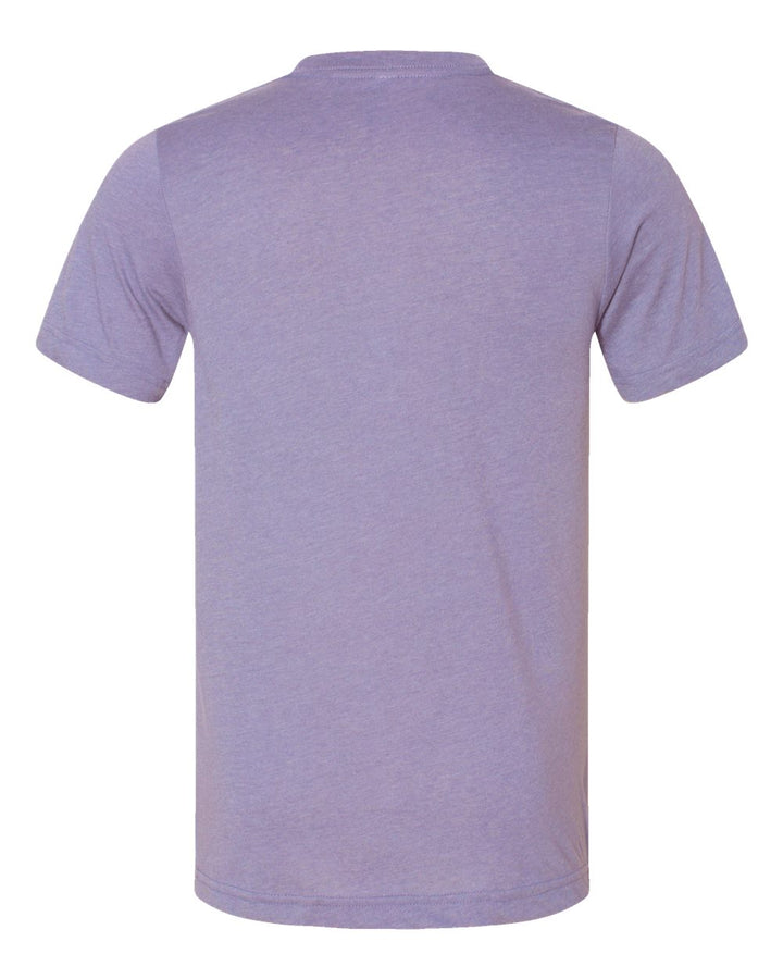 Rear View of Heather Dark Lavender CVC Jersey Tee - 3001CVC