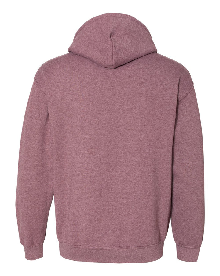 Rear View of Heather Dark Maroon Heavy Blend™ Hooded Sweatshirt - 18500
