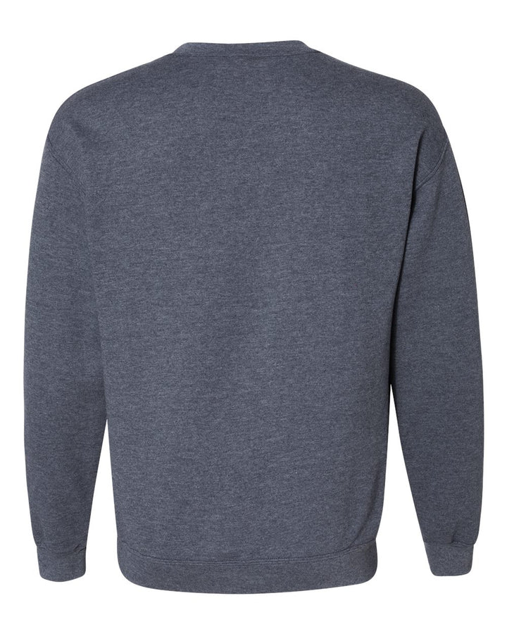 Rear View of Heather Dark Navy Heavy Blend™ Crewneck Sweatshirt - 18000