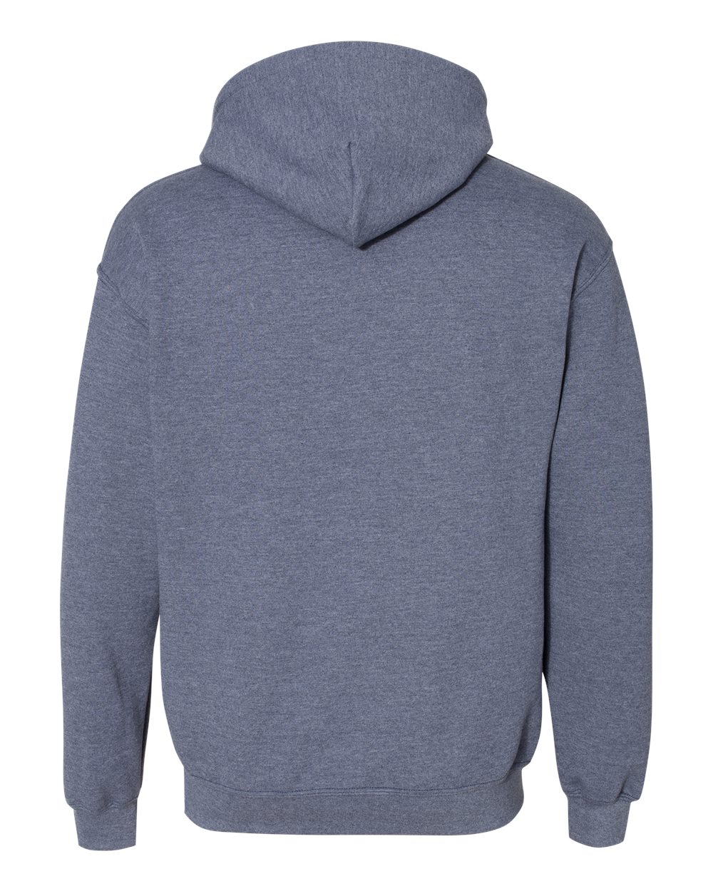 Rear View of Heather Dark Navy Heavy Blend™ Hooded Sweatshirt - 18500