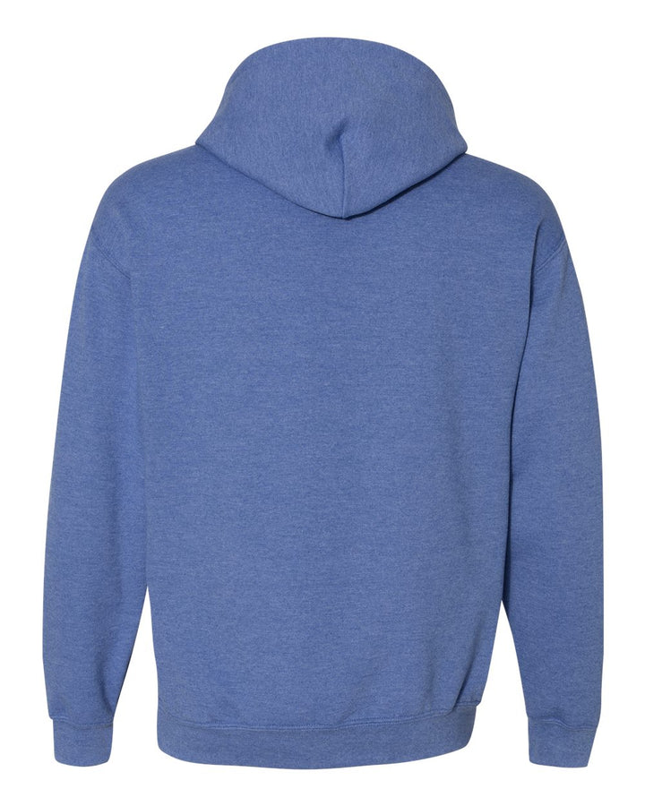 Rear View of Heather Deep Royal Heavy Blend™ Hooded Sweatshirt - 18500