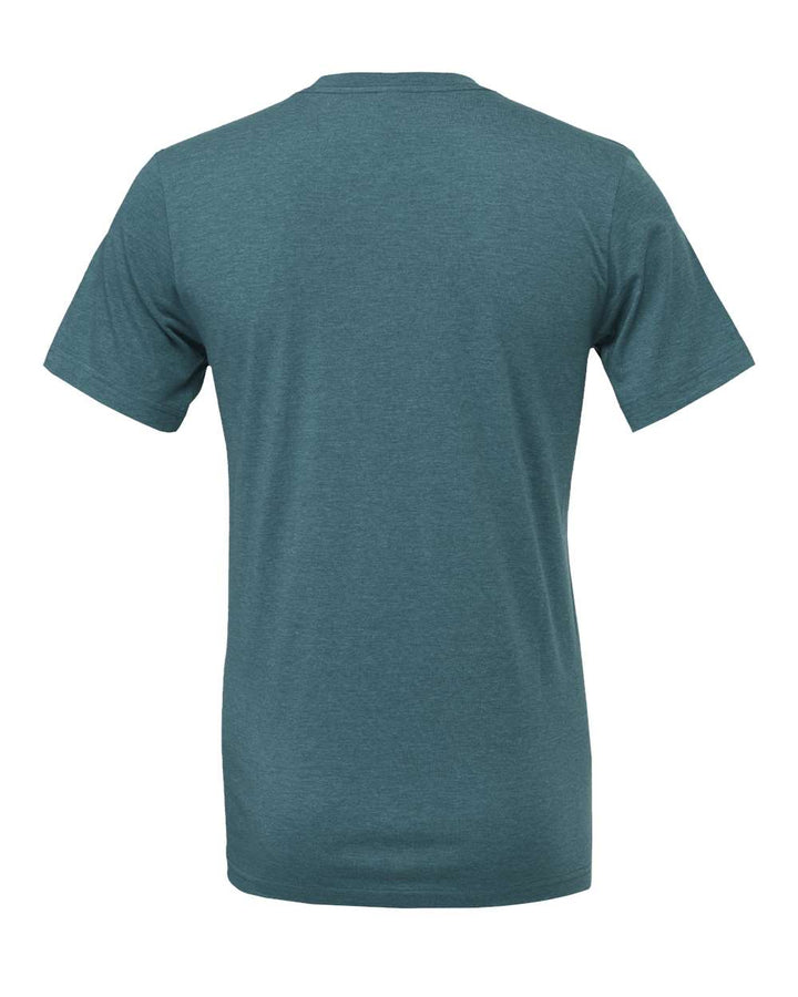 Rear View of Heather Deep Teal CVC Jersey Tee - 3001CVC
