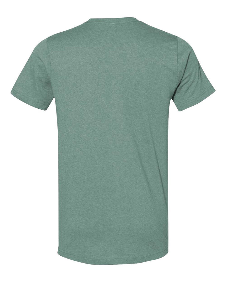 Rear View of Heather Dusty Blue CVC Jersey Tee - 3001CVC