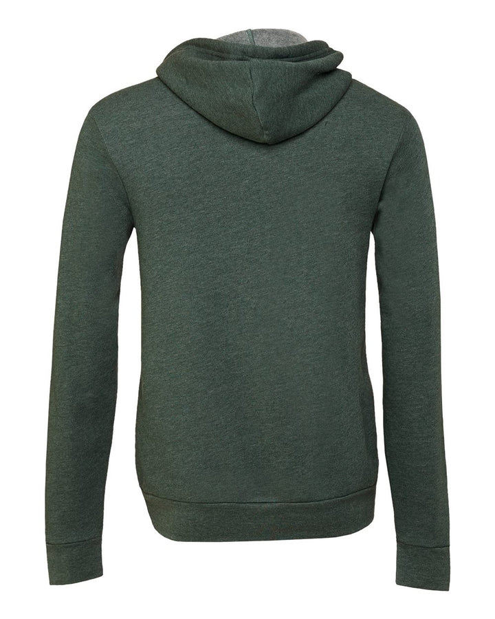 Rear View of Heather Forest Sponge Fleece Full-Zip Hoodie - 3739