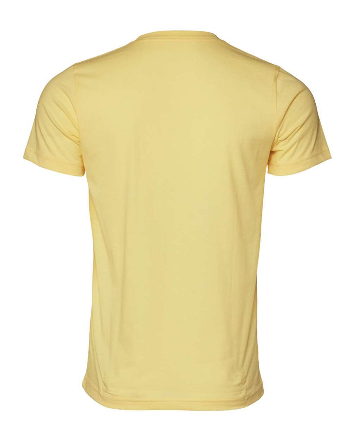 Rear View of Heather French Vanilla CVC Jersey Tee - 3001CVC