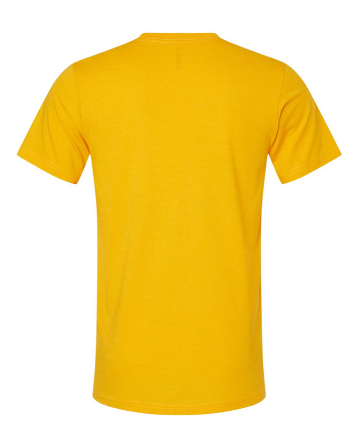 Rear View of Heather Gold CVC Jersey Tee - 3001CVC