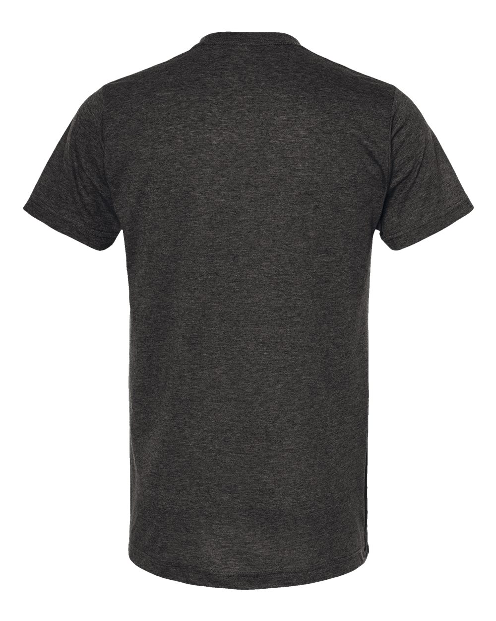 Rear View of Heather Graphite Poly-Rich T-Shirt - 241
