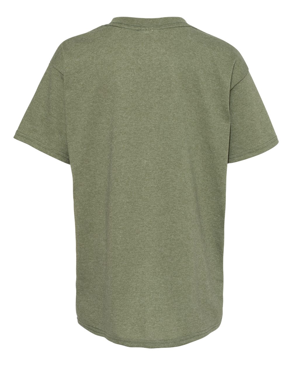 Rear View of Heather Green Ecosmart™ Youth T-Shirt - 5370
