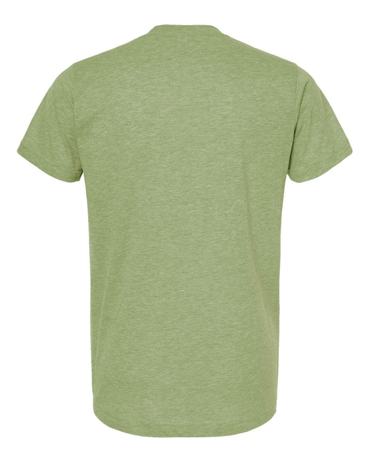 Rear View of Heather Green Poly-Rich T-Shirt - 241