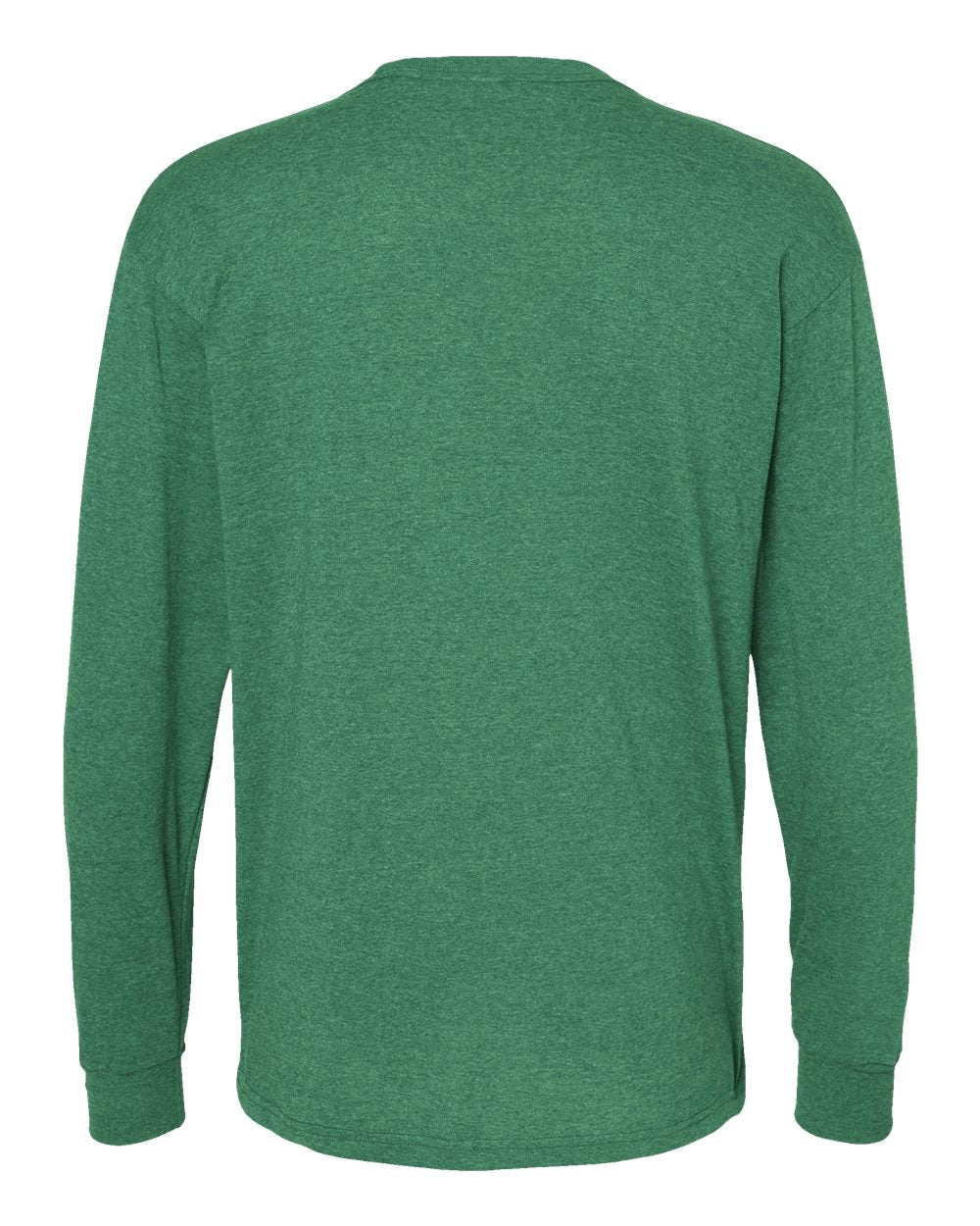 Rear View of Heather Kelly Green Gold Soft Touch Long Sleeve T-Shirt - 4820