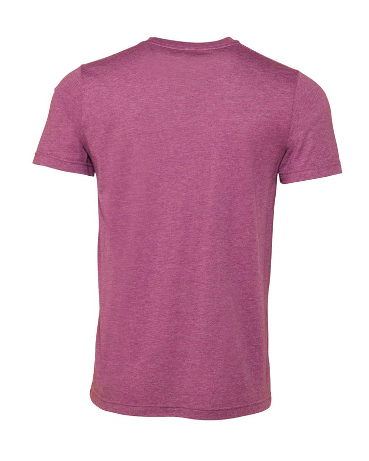 Rear View of Heather Magenta CVC Jersey Tee - 3001CVC