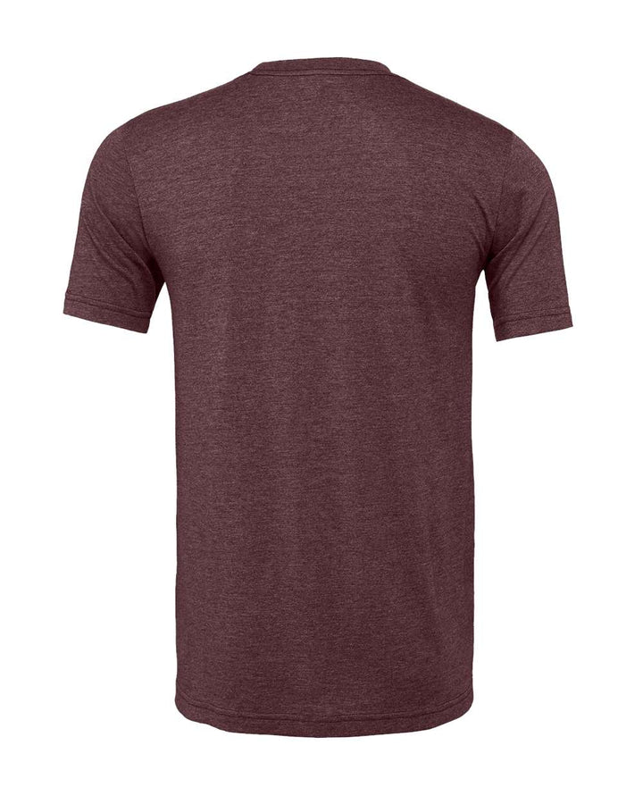 Rear View of Heather Maroon CVC Jersey Tee - 3001CVC