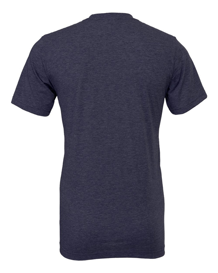Rear View of Heather Midnight Navy CVC Jersey Tee - 3001CVC