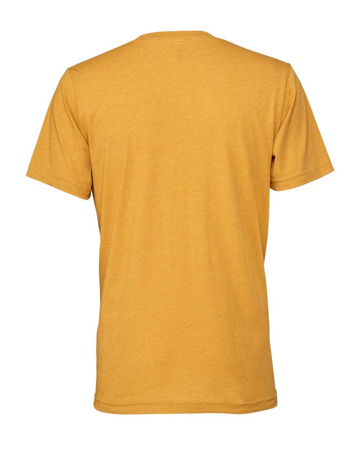 Rear View of Heather Mustard CVC Jersey Tee - 3001CVC