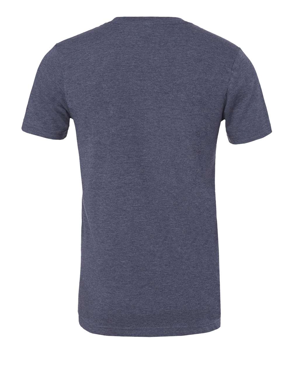 Rear View of Heather Navy CVC Jersey Tee - 3001CVC