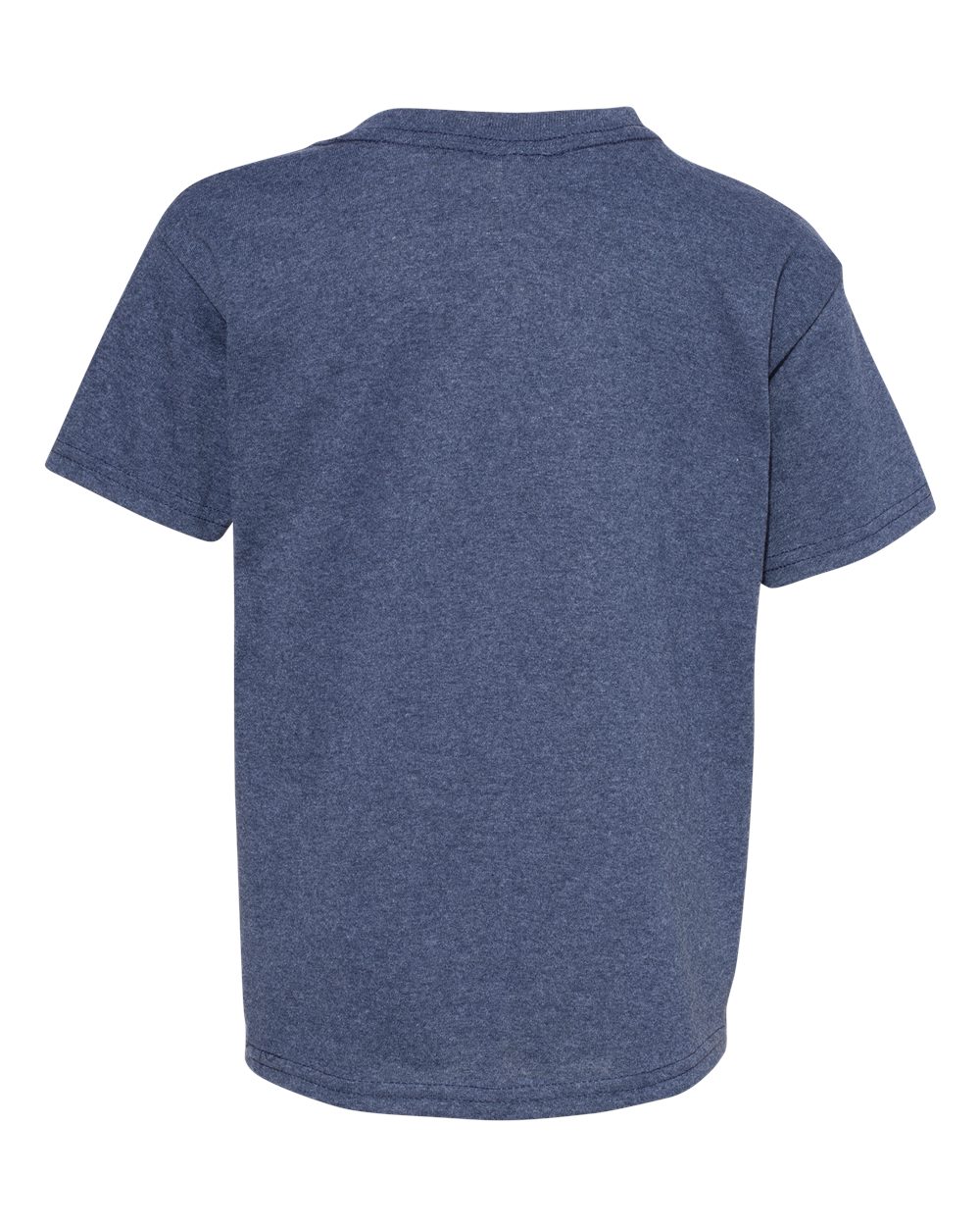Rear View of Heather Navy Ecosmart™ Youth T-Shirt - 5370