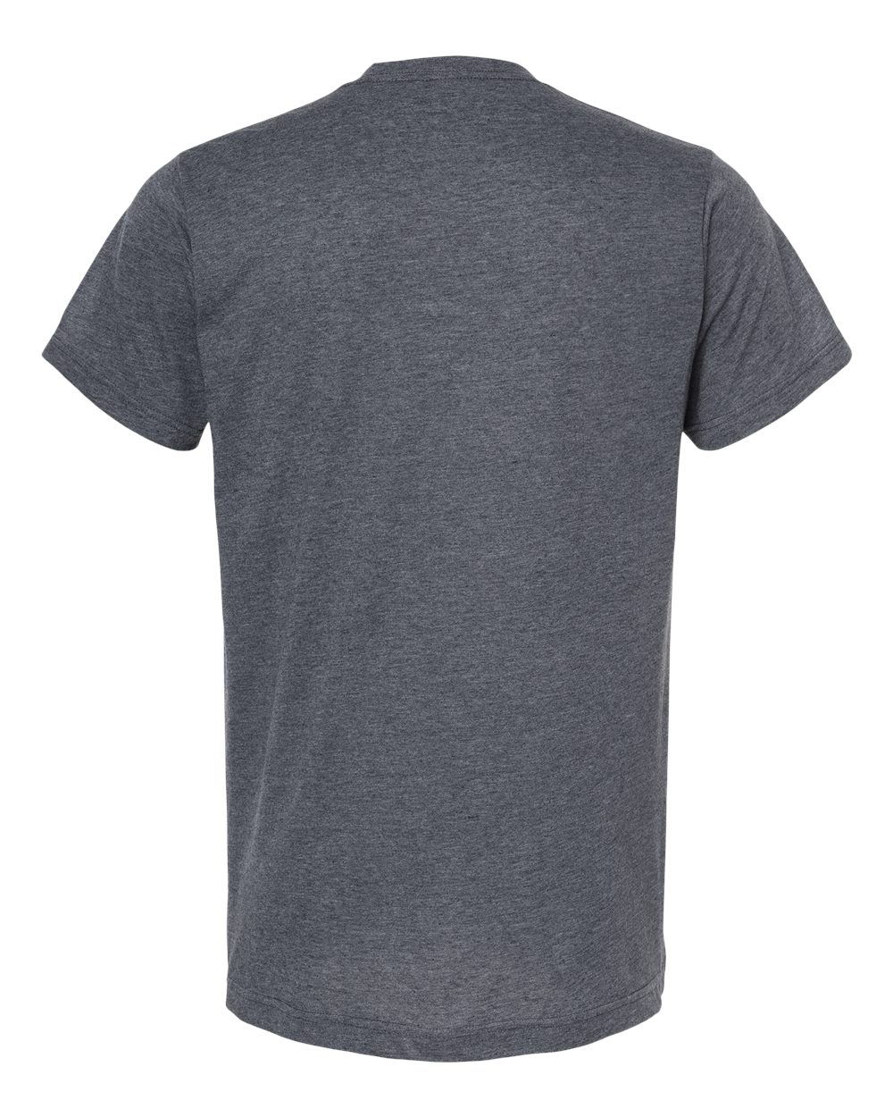 Rear View of Heather Navy Poly-Rich T-Shirt - 241