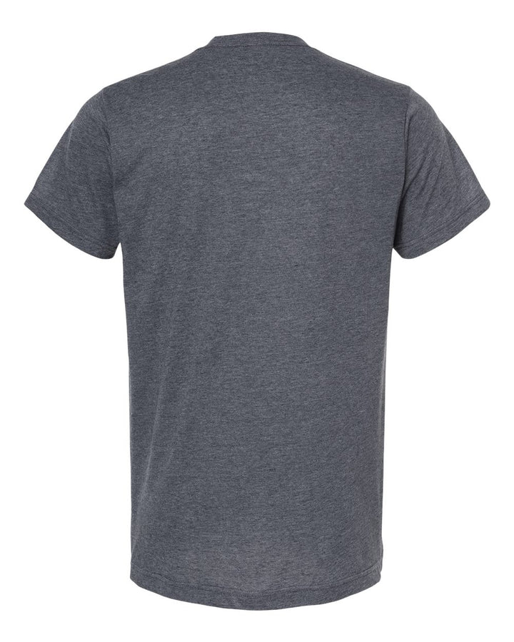 Rear View of Heather Navy Poly-Rich T-Shirt - 241