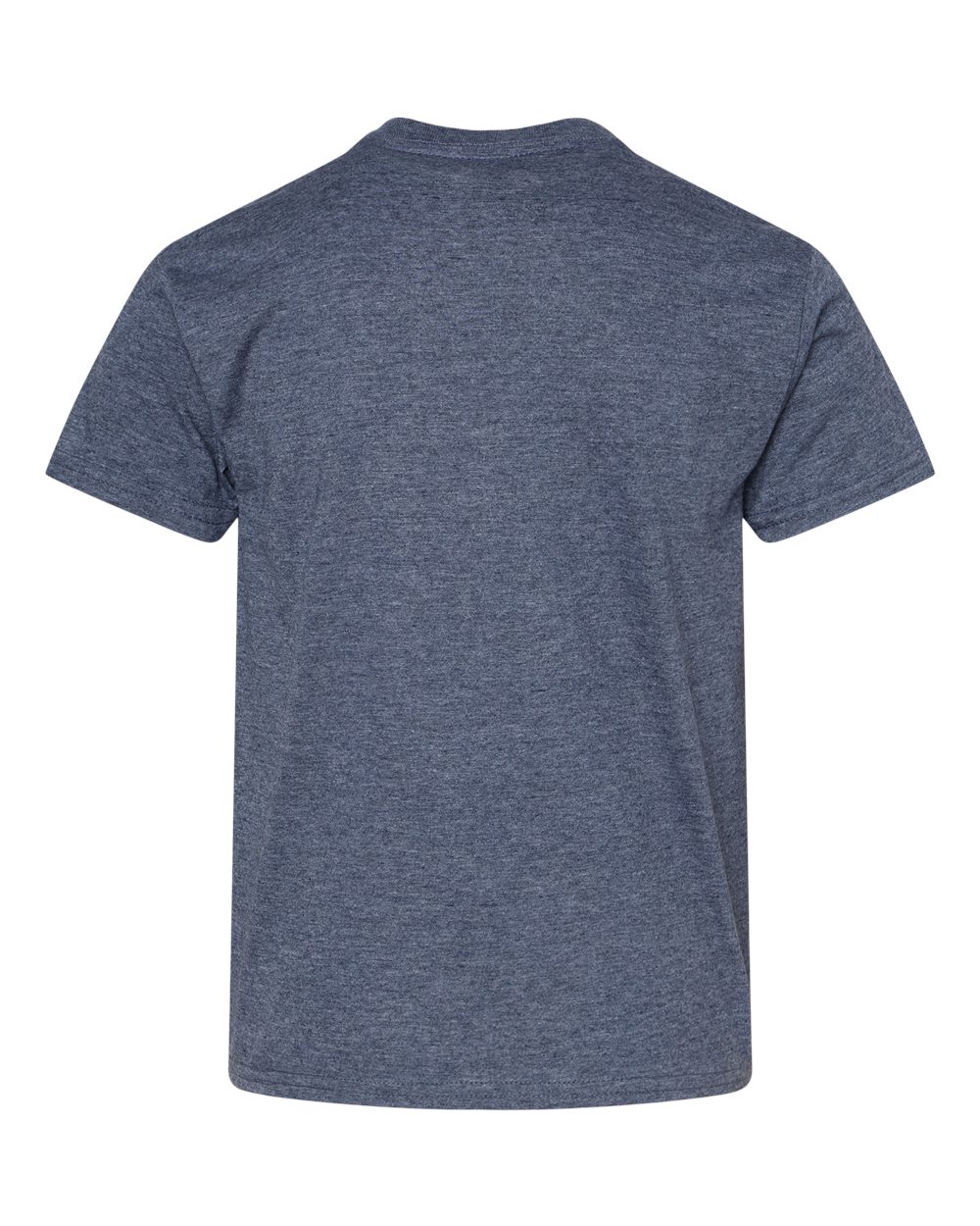 Rear View of Heather Navy Softstyle® Youth T-Shirt - 64000B