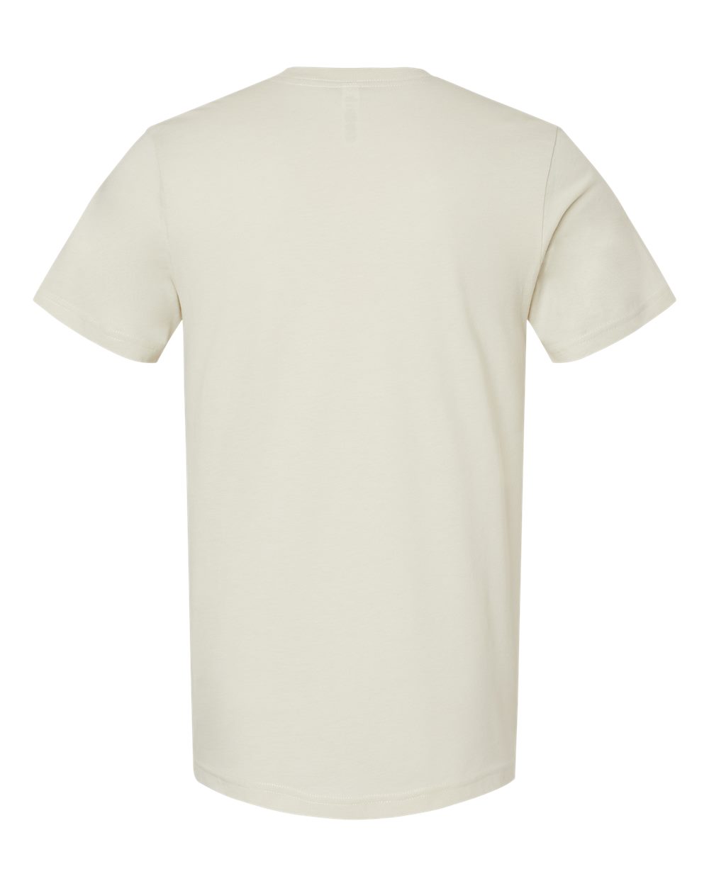Rear View of Heather Oatmeal CVC Jersey Tee - 3001CVC