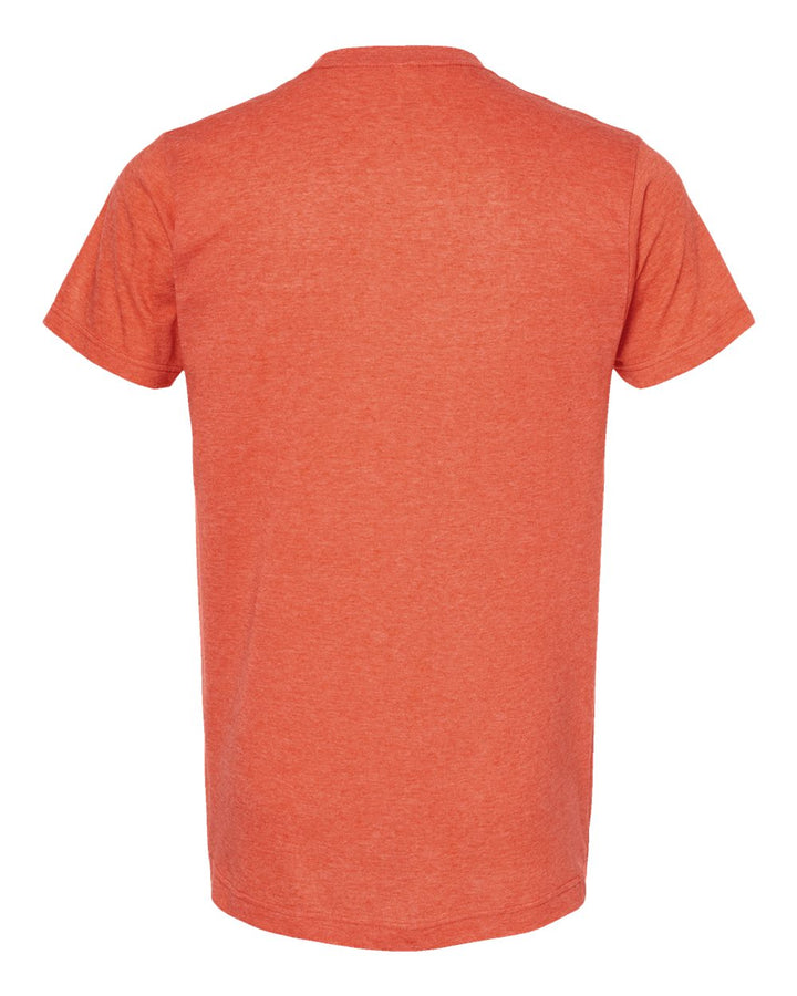 Rear View of Heather Orange Poly-Rich T-Shirt - 241