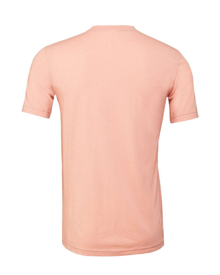 Rear View of Heather Peach CVC Jersey Tee - 3001CVC