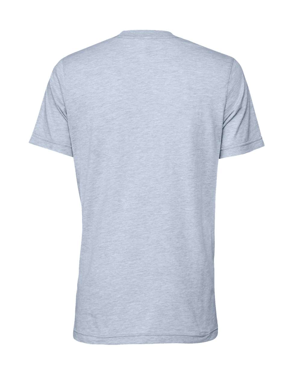 Rear View of Heather Prism Blue CVC Jersey Tee - 3001CVC