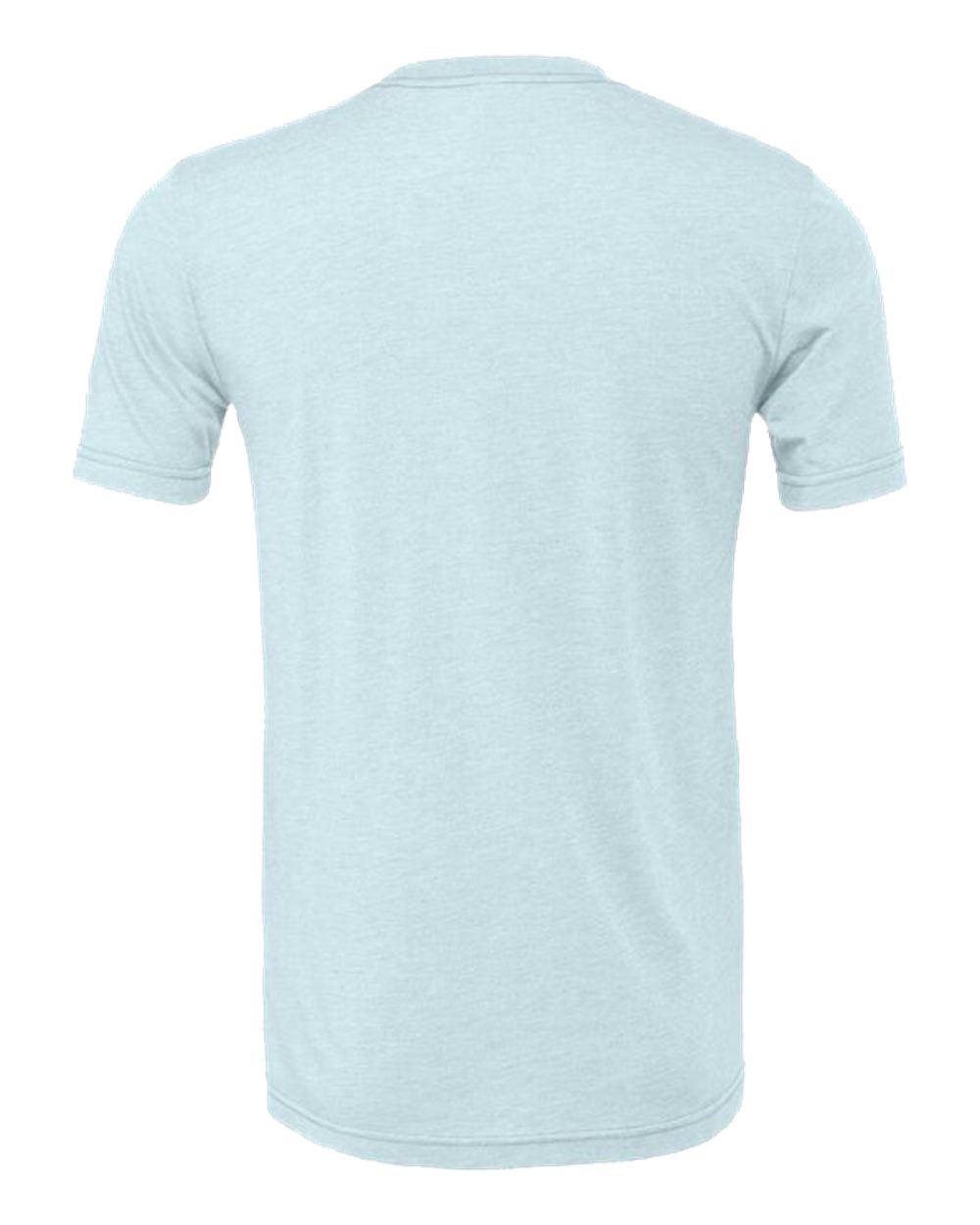 Rear View of Heather Prism Ice Blue CVC Jersey Tee - 3001CVC