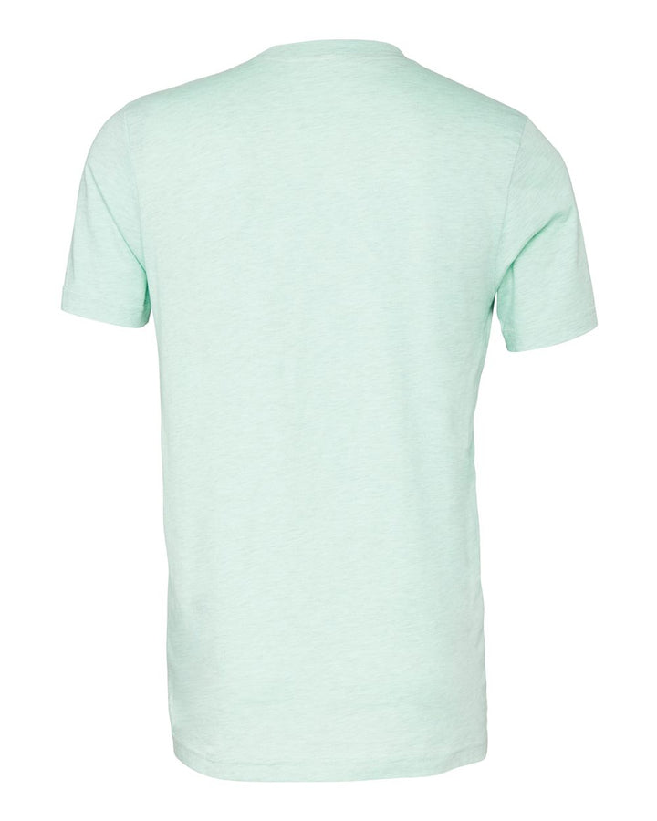 Rear View of Heather Prism Mint CVC Jersey Tee - 3001CVC