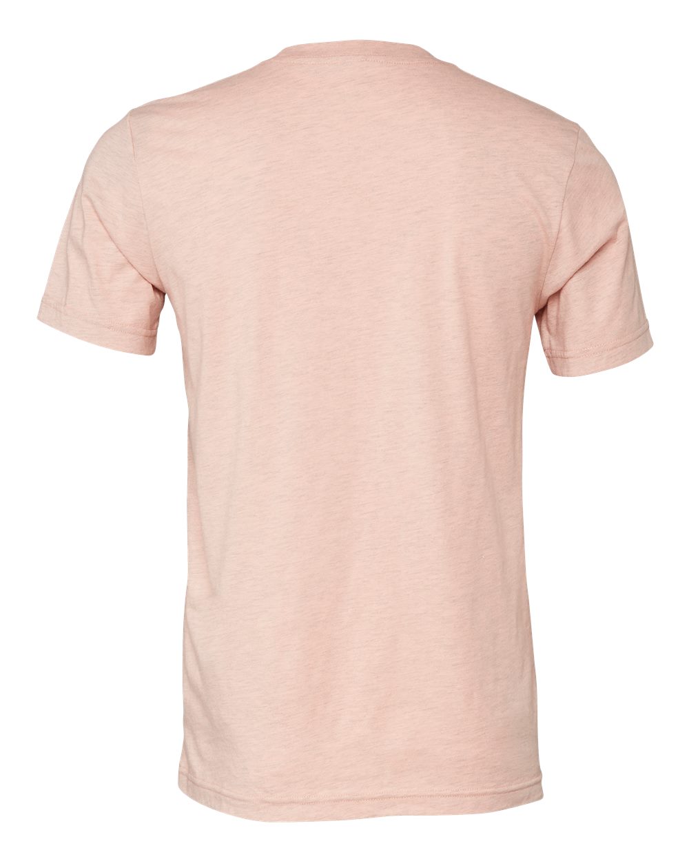 Rear View of Heather Prism Peach CVC Jersey Tee - 3001CVC