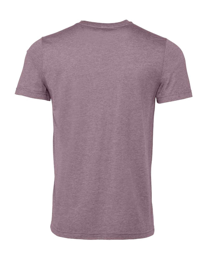 Rear View of Heather Purple CVC Jersey Tee - 3001CVC