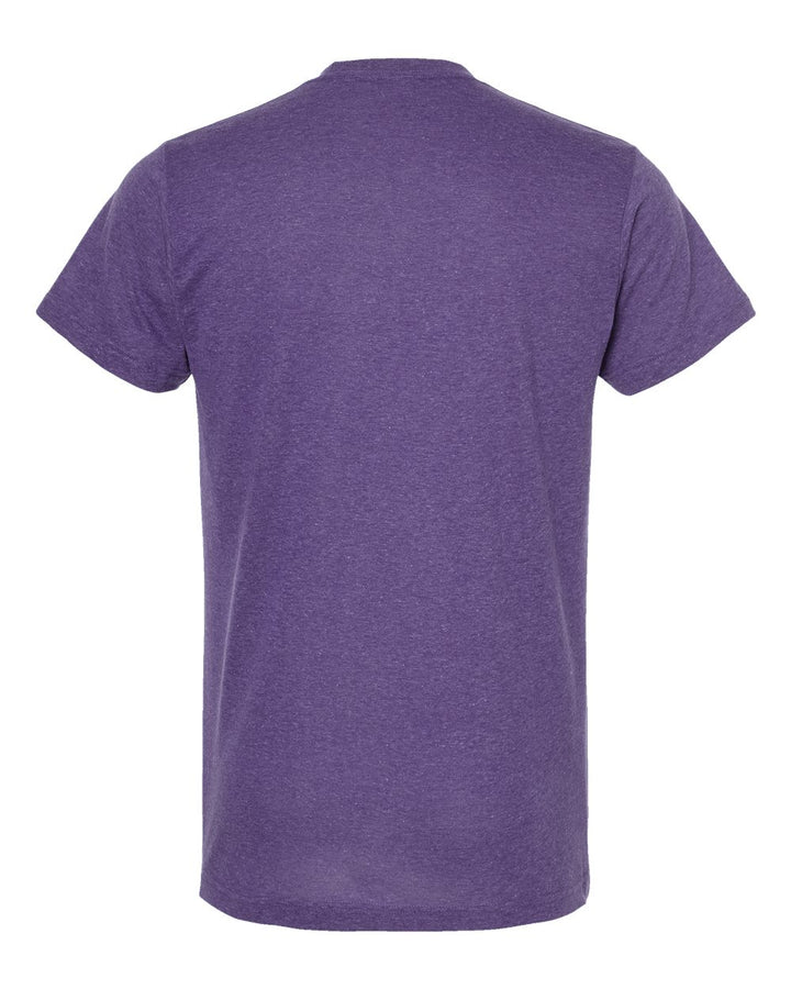 Rear View of Heather Purple Poly-Rich T-Shirt - 241
