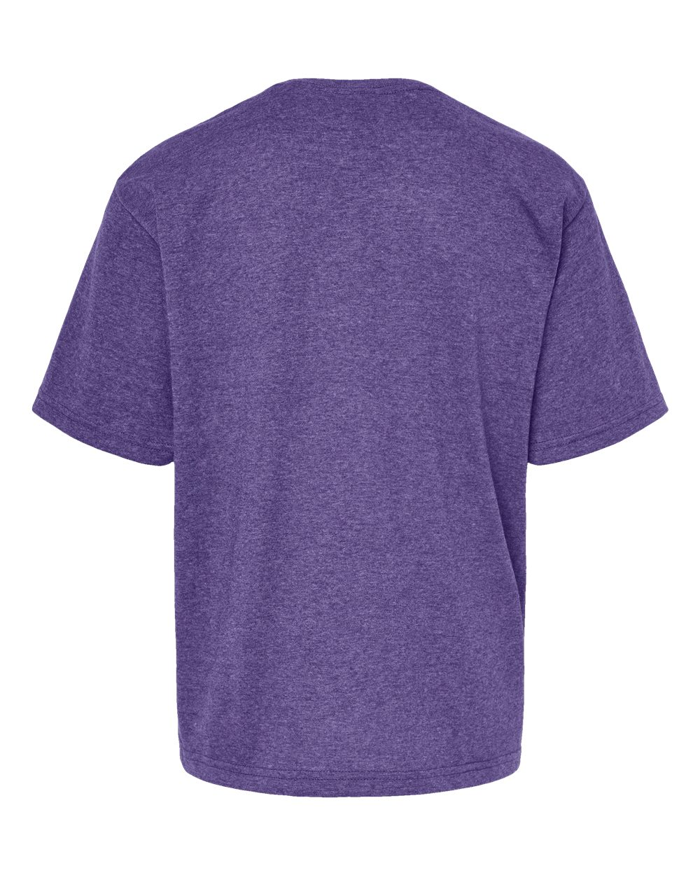 Rear View of Heather Purple Youth Gold Soft Touch T-Shirt - 4850