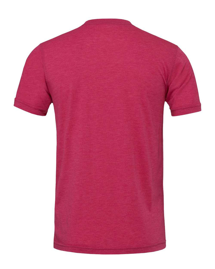 Rear View of Heather Raspberry CVC Jersey Tee - 3001CVC