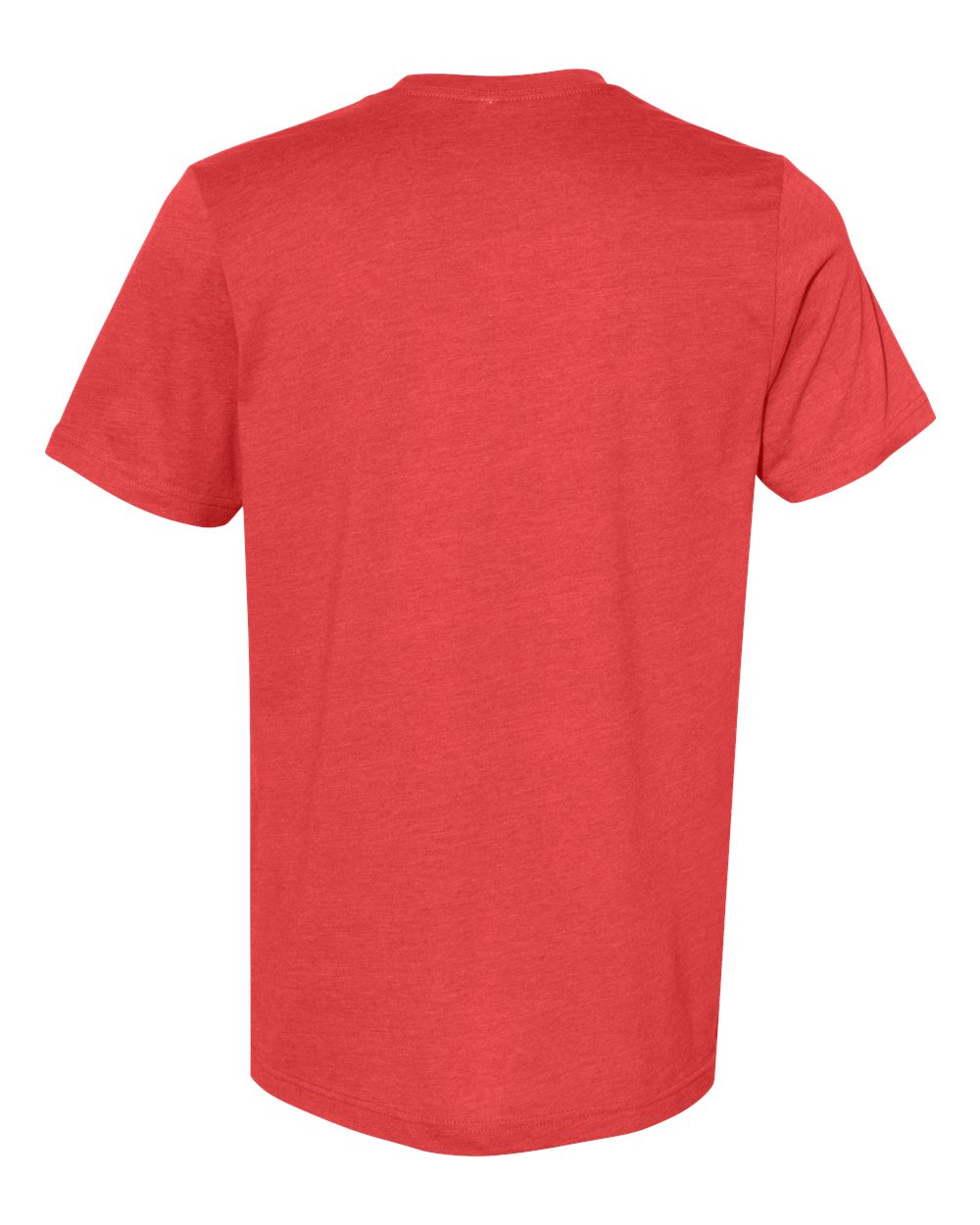 Rear View of Heather Red CVC Jersey Tee - 3001CVC