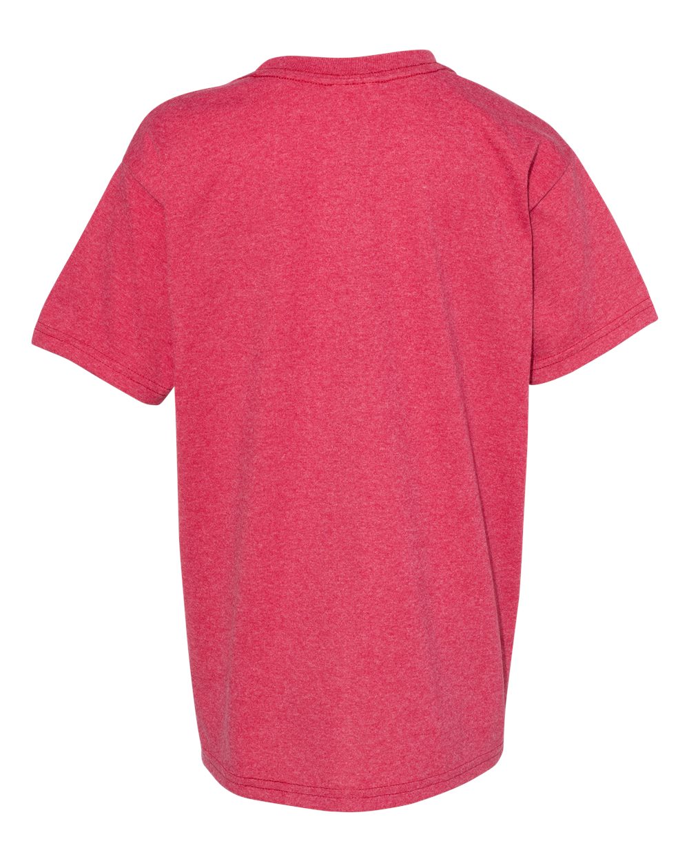 Rear View of Heather Red Ecosmart™ Youth T-Shirt - 5370