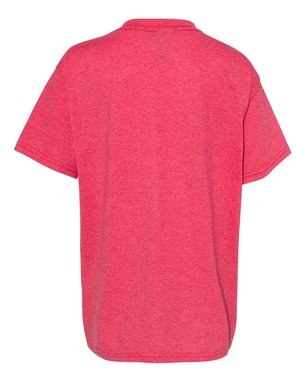 Rear View of Heather Red Heavy Cotton™ Youth T-Shirt - 5000B
