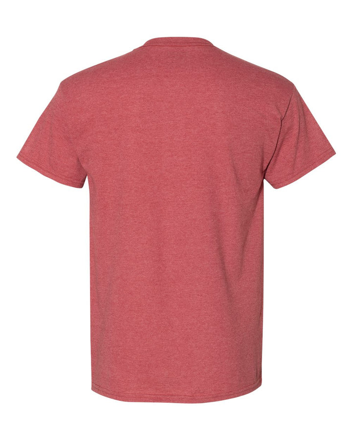 Rear View of Heather Scarlet Red DryBlend® T-Shirt - 8000