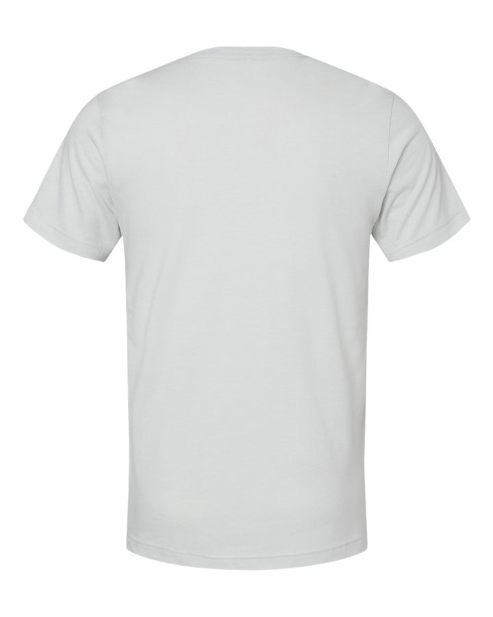 Rear View of Heather Silver CVC Jersey Tee - 3001CVC