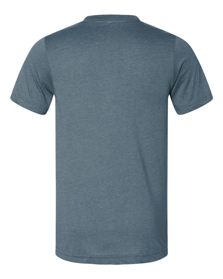 Rear View of Heather Slate CVC Jersey Tee - 3001CVC