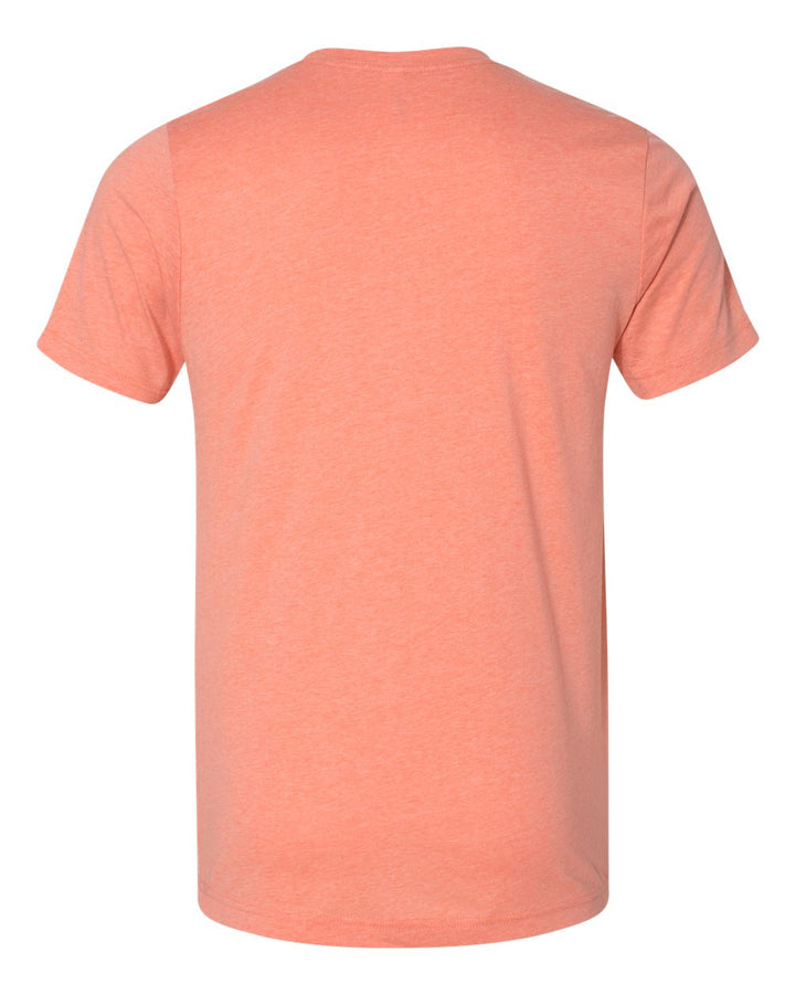 Rear View of Heather Sunset CVC Jersey Tee - 3001CVC